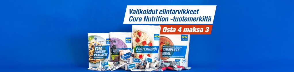 Valikoidut elintarvikkeet Core Nutrition -tuotemerkilt osta 4 maksa 3